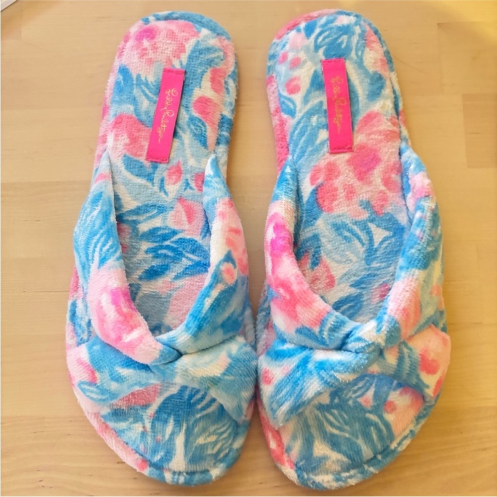 Lilly Pulitzer Printed Velour Slippers